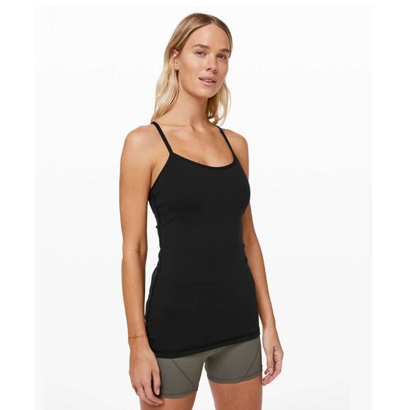 Lululemon Power Y Tank Luon Black Top Size 10 - Picture 1 of 8